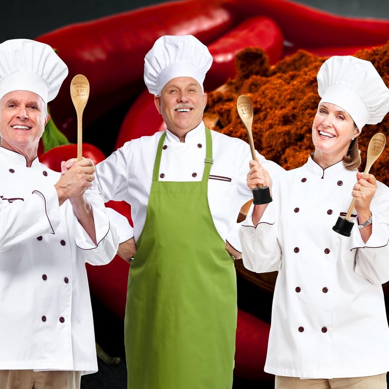 Highergo 3 Pieces Golden Spoon Award Trophies Set Chili Cook Off Wood Spoon Prizes Wooden Laser Engraved with Wooden Trophy Base Cooking Baking Gifts for Bake Off Chili - Image 4